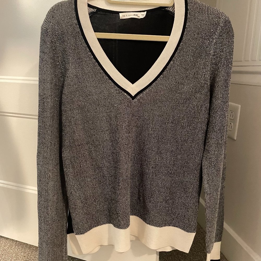 RAG & BONE/jean Black + White Lightweat Sweater - BARELY WORN
